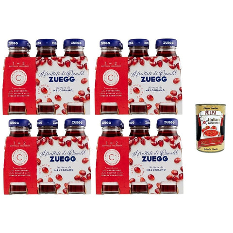 Zuegg Granatapfel Zuegg Nettare di Melograno, Granatapfelnektar,Granatapfel Fruchtsaft, Erfrischendes alkoholfreies Getränk, 24x 125 ml Einweg Glasflasche italienisch Original 8032804040014