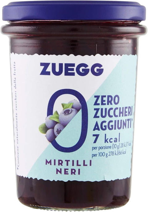 Zuegg Heidelbeer marmelade jam ohne Zuckerzusatz 220 g 6x italienisch Original Pastasauce + gratis Polpa 400 g