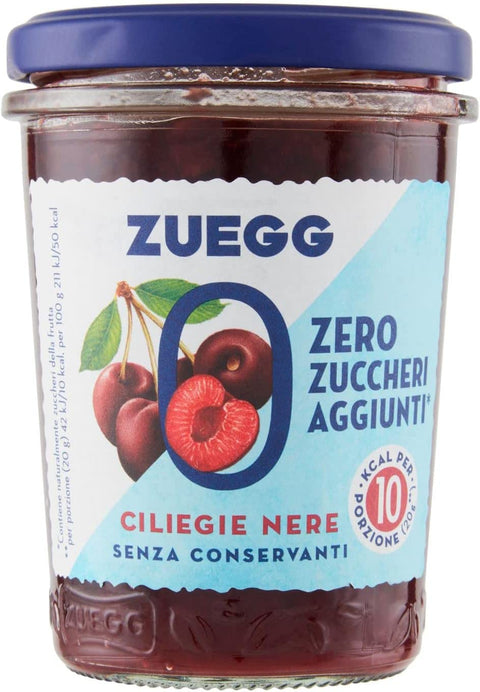 Zuegg zero zuccheri Schwarzkirsch marmelade Jam zuckerfrei Zero Sugars, 220 g Konfitüren italienisch Original