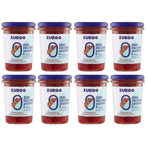 Zuegg Konfitüren Zuegg Fragole e Fragoline di Bosco Erdbeeren und Walderdbeeren Marmelade Jam Ohne Zuckerzusatz Frei von Konservierungsstoffen Glas 220 g 8x italienisch Original