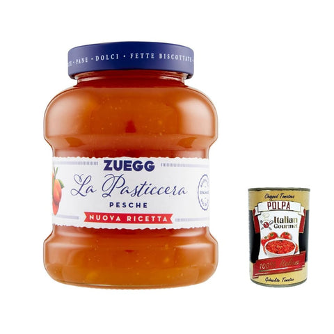 Zuegg Konfitüren Zuegg La Pasticceria Pesca, Marmelade Pfirsiche Konfitüre Brotaufstriche Italien 700 g 6x Original italienisch inkl. Italian Gourmet Polpa 400g 8000340450345