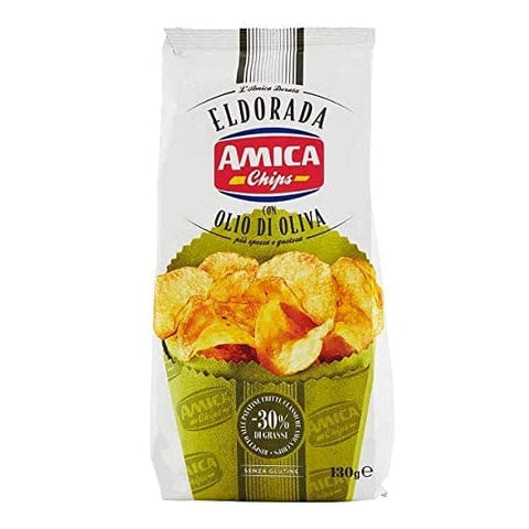 Amica Chips Eldorada con Olio di Oliva Kartoffelchips mit Olivenöl 130g - Italian Gourmet
