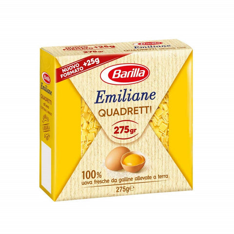 Barilla Emiliane Quadretti all’uovo EI Pasta 275g - Italian Gourmet