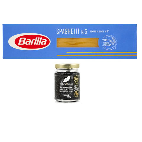 Barilla Pasta Testpackung Barilla Spaghetti Pasta 10x500g & schwarze Trüffelsauce 1x500g 8076800195057