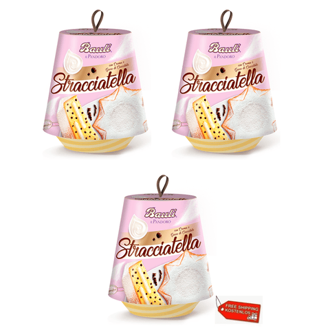 Bauli Weihnachtssüßigkeiten 3x Bauli Pandoro Stracciatella mit Cremiger Füllung und Schokoladenstückchen 750g 8001720416401