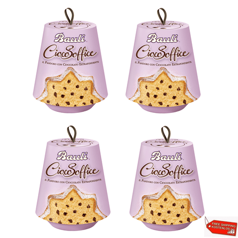 Bauli Weihnachtssüßigkeiten 4x Bauli Pandoro CiocoSoffice mit Schokoladenstückchen 750g 8001720414346