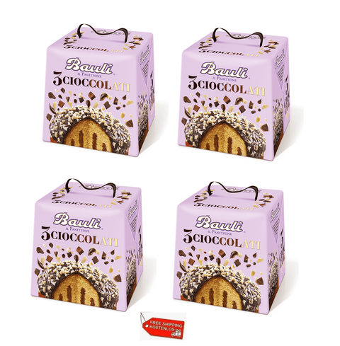Bauli Weihnachtssüßigkeiten 4x Bauli Panettone Tre Cioccolati 750g 8001720424949
