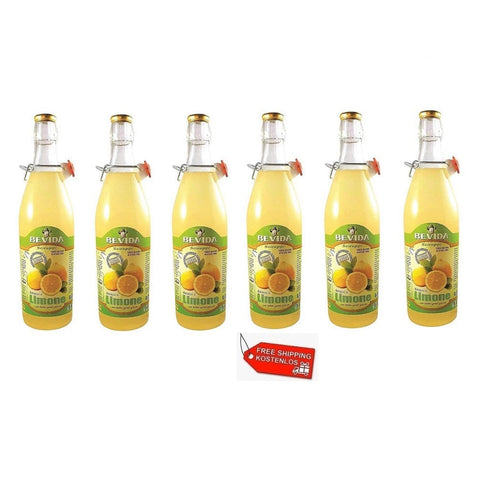 6x Bevida Sciroppo di Limone Zitronensirup Sirup Glasflasche 1Lt - Italian Gourmet