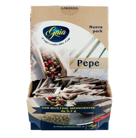 Biffi Gaia Pepe Nero Macinato Gemahlener schwarzer Pfeffer 500 Einzeldosis-Beutel - Italian Gourmet