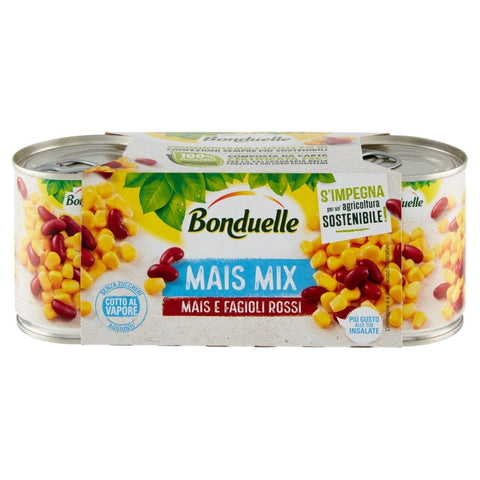 Bonduelle Mais Süß Bonduelle Mais Mix Mais e Fagioli Rossi Süßer und Knuspriger Mais mit Rote Bohnen ( 3 x 170g ) 3083680978385
