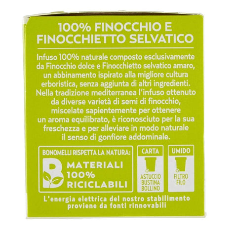 Bonomelli Kräutertee Bonomelli Infusi Erboristici Finocchio e Finocchietto Selvatico Infusion mit Kräuterfenchel und wilder Fenchel Packung mit 16 Filtern
