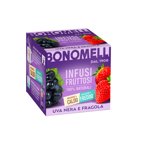 Bonomelli Kräutertee Bonomelli Infusi Fruttosi Uva nera e fragola Schwarze Traube und Erdbeere 10 Filter
