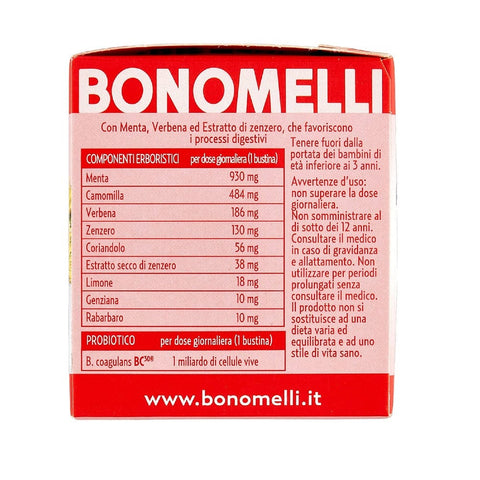 Bonomelli Kräutertee Bonomelli Tisana Probiotica Dopo Pasto Kräutertee mit Minze, Eisenkraut und Ingwer-Extrakt 10 filters