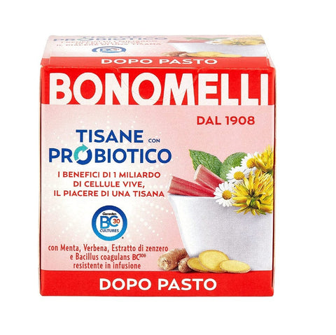 Bonomelli Kräutertee Bonomelli Tisana Probiotica Dopo Pasto Kräutertee mit Minze, Eisenkraut und Ingwer-Extrakt 10 filters