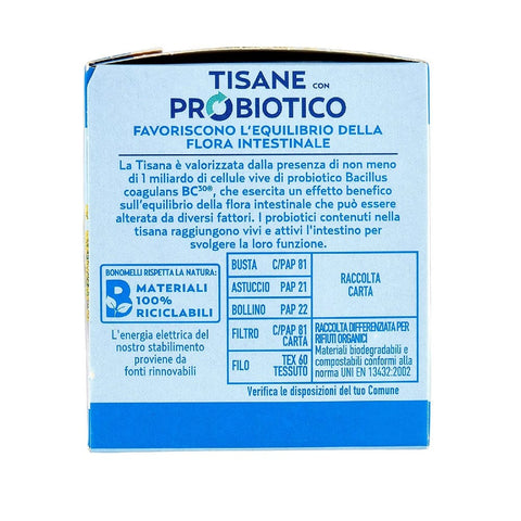 Bonomelli Kräutertee Bonomelli Tisana Probiotica Sgonfiante Kräutertee mit Fenchel, Anis und Kümmel 10 filters