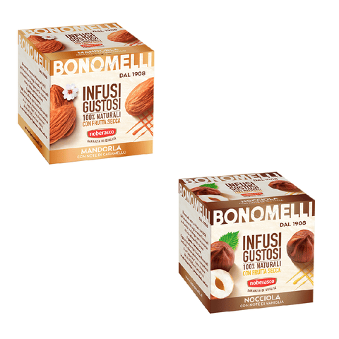 Bonomelli Kräutertee Testpacket Bonomelli Infusi Gustosi Mandorla con caramello e Nocciola con note di vaniglia 2x 10 Filter