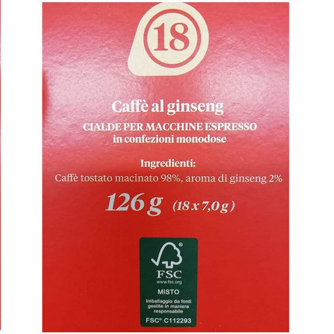 Borbone Kaffeekapseln Borbone 18 Kaffeepads mit Ginseng ESE Filterpapier 44 mm Kaffee 8034028333880