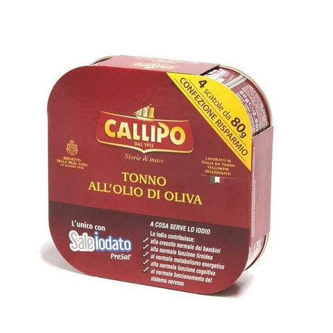 Callipo Tonno all’olio di oliva Thunfisch in der Dose ( 4 x 80g ) - Italian Gourmet