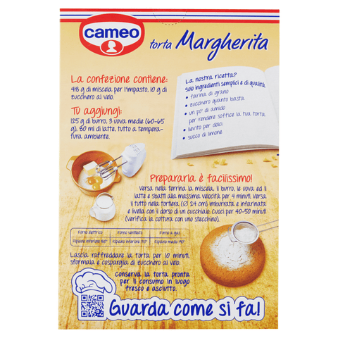 Cameo kuchen Cameo preparato per Torta Margherita Zubereitung für Margherita-Torte 428g 8003000186301