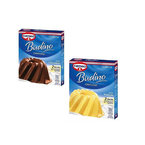 Testpackung Budino Cameo Schokoladen- & Vanillepudding (6x Packungen) - Italian Gourmet