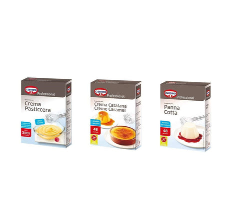 Testpaket Cameo Professional vorbereitet für Panna Cotta Crema Pasticcera Crème Caramel 3 Stück - Italian Gourmet