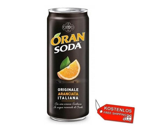 72x Oransoda Italienisches Orangen-Erfrischungsgetränk 33cl Einwegdosen - Italian Gourmet