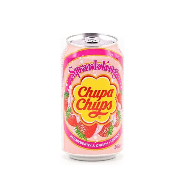 3x Chupa Chups Sparkling Strawberry & Cream Panna e Fragola Prickelndes  Getränk 250ml