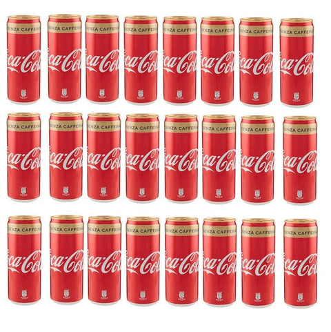 Coca Cola Soft Drink 24x330ml Coca-Cola Senza Caffeina Erfrischungsgetränk Koffeinfrei 330ml Einwegdosen 5000112564020