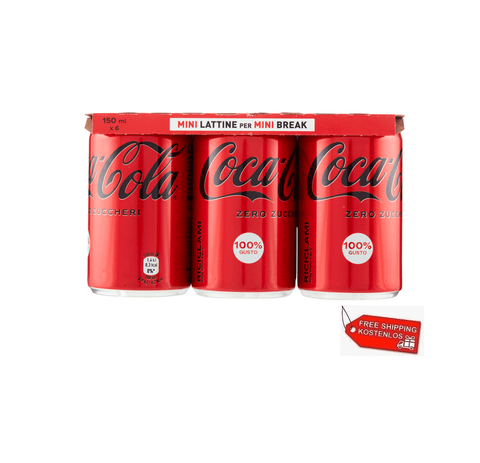 Coca Cola Soft Drink 48x Coca Cola Zero Mini zuckerfrei 150ml Einwegdosen 5449000138156