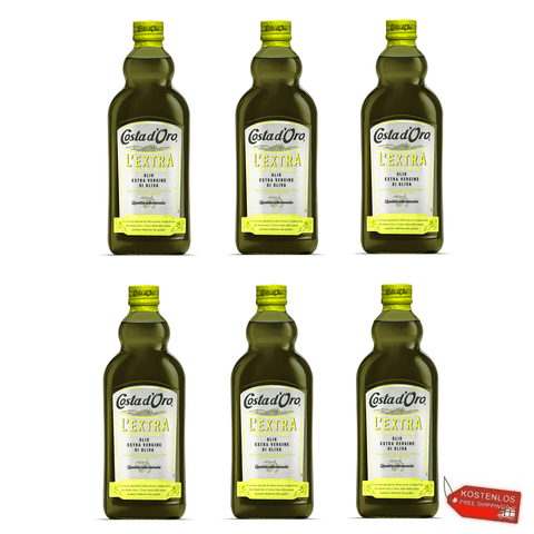 6x Costa d'Oro Olio Extra Vergine di Oliva Natives Olivenöl extra 1Lt - Italian Gourmet