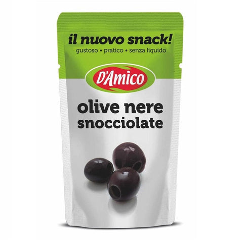 D'Amico Oliven D'Amico Il Nuovo Snack Olive Nere Snocciolate Schwarze Oliven 75g 8005695005707