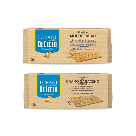 De Cecco Crackers Testpaket De Cecco Crackers Multicereali Mehrkorncracker + Crackers con Grano Saraceno Integrale 2 x 250g
