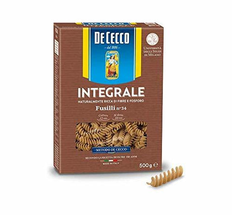 De Cecco Fusilli Pasta integrale Vollkornnudeln 500g - Italian Gourmet