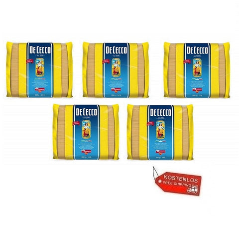 5x De Cecco Spaghetti Pasta Packung mit 3Kg - Italian Gourmet