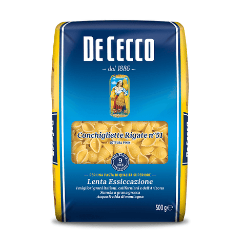 De Cecco Conchigliette Rigate n°51 Pasta 500g - Italian Gourmet