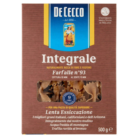 De Cecco Farfalle Pasta integrale Vollkornnudeln 500g - Italian Gourmet