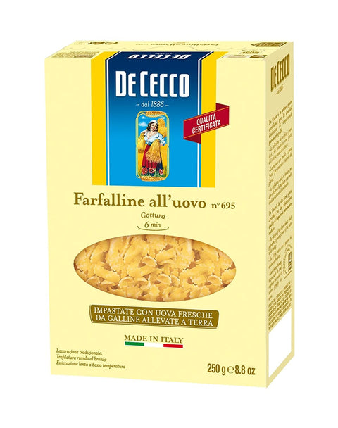 De Cecco Farfalline all'uovo ei pasta 500g - Italian Gourmet