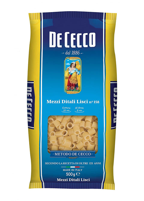 De Cecco Mezzi Ditali lisci pasta 500g - Italian Gourmet