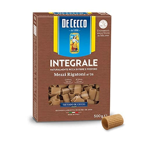 De Cecco Mezzi Rigatoni pasta integrale Vollkornnudeln 500g - Italian Gourmet