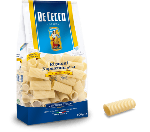 De Cecco Rigatoni Napoletani n. 124 Italienische Pasta 500G - Italian Gourmet