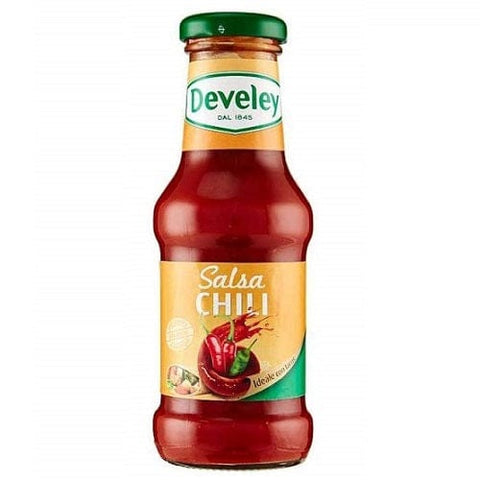 Develey Salsa Chili Scharfe Sauce Glasflasche 250ml - Italian Gourmet