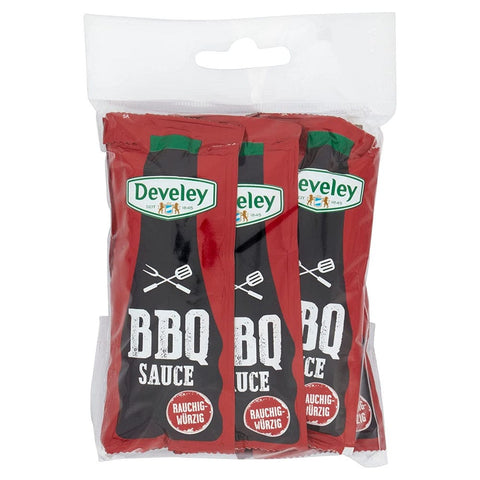 Develey Ketchup Develey Barbecue Sauce Rauchiger Geschmack Würzsauce Packung mit 10 Beuteln bestehend aus 6 Einzeldosis 15ml 4006824102155