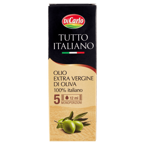 Di Carlo Olivenöl Di Carlo Tutto Italiano Olio Extra Vergine di Oliva 100 % Italienisches Natives Olivenöl Extra Jede Packung enthält 5 Einzeldosis-Sticks mit 12ml 8003408002616