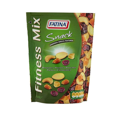 Fatina Snack Fatina Snack Fitness Mix Trockenfrüchte Gesunder Snack mit Mandeln, Ananas,Cashewnüsse,Papaya, Cranberries 150g