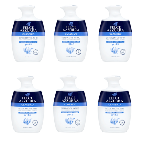 Felce Azzurra Intimwaschmittel 6x250ml Felce Azzurra Classico Igiene Quotidiana Detergente Intimo Intimwaschmittel Tägliche Hygiene 250ml pH 4.5 8001280022036