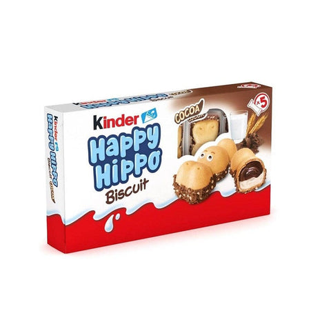 Ferrero Kekse Ferrero Kinder Happy Hippo Biscuit Cocoa Waffel gefüllt mit Milch und Kakaocreme 5 Kekse