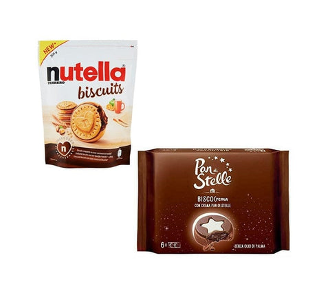 Testpackung Kekse Biscocrema Pan di Stelle (168 g) und Nutella Biscuits (304 g) - Italian Gourmet