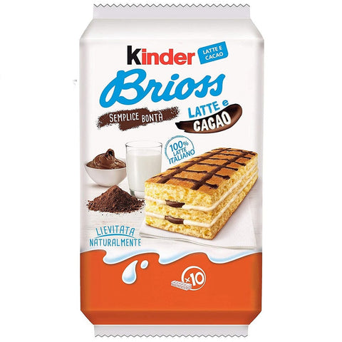 Ferrero Süße Snacks Kinder Ferrero Brioss Kuchen mit Milch und kakao 10x 30gr 8000500239919