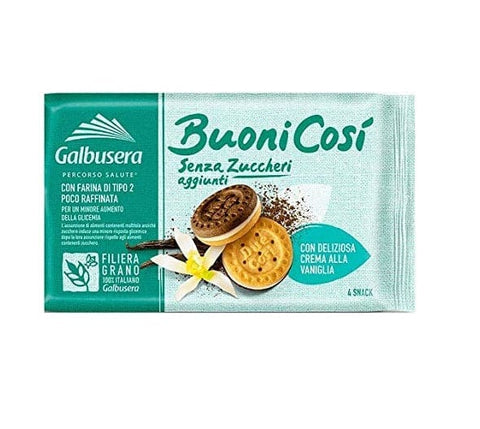 Galbusera Buoni così Vaniglia Shortbread mit Vanillecreme 160g - Italian Gourmet