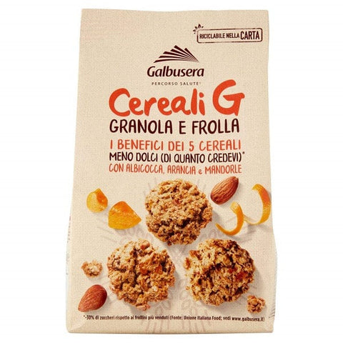 Galbusera Cereali G Granola e Frolla albicocca arance e mandorle Kekse 300g - Italian Gourmet